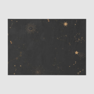 Papel De Seda Estrella fugaz dorada ráfaga de sol cielo nocturno