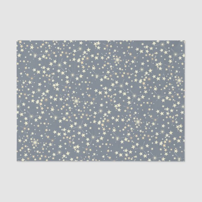 Papel De Seda Estrella gris suave Bonito de patrón sin foco (Anverso)