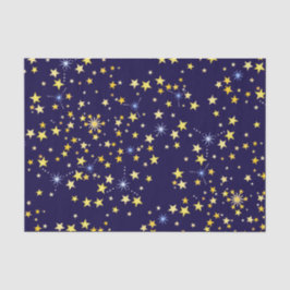 Papel De Seda Estrella hermosa del patrón celestial azul de la m