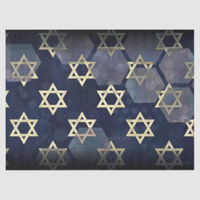 Papel De Seda Estrella múltiple Happy Hanukkah de SlipperyJoe de (Anverso)