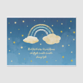 Papel De Seda Estrella pequeña de la Marina Blue Gold Twinkle