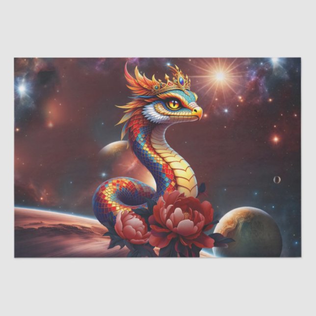 Papel De Seda Estrella real serpiente del universo. (Anverso)