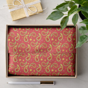 Papel De Seda estrella roja de Navidad y festiva con estampado d