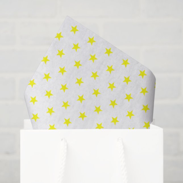 Papel De Seda Estrellas amarillas brillantes y morenas en vacaci (Bolsa de regalo)