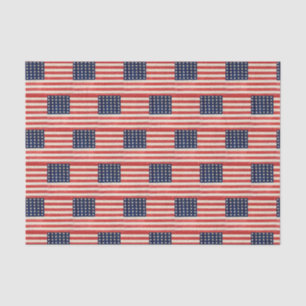 Papel De Seda Estrellas antiguas y banderas americanas
