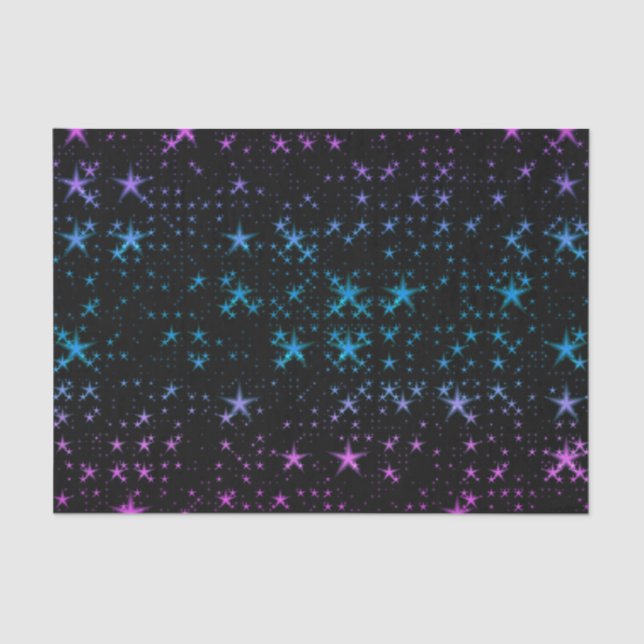 Papel De Seda Estrellas Azul Y Rosa (Anverso)