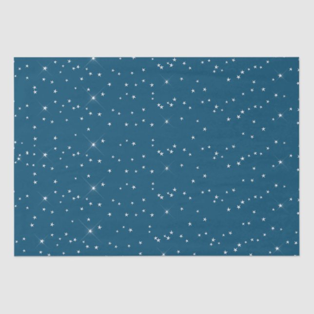 Papel De Seda Estrellas azules y blancas (Anverso)