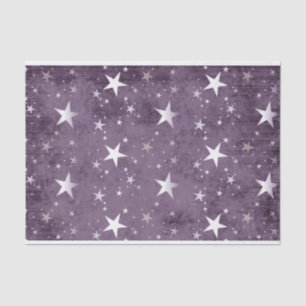 Papel De Seda Estrellas blancas con fondo morado