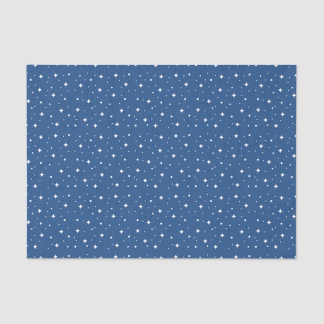 Papel De Seda Estrellas blancas en azul (Anverso)