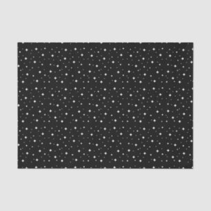 Papel De Seda Estrellas blancas en negro