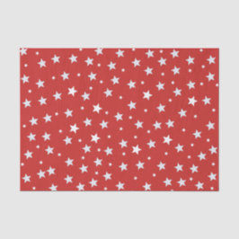 Papel De Seda Estrellas blancas en rojo