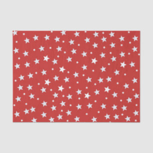 Papel De Seda Estrellas blancas en rojo