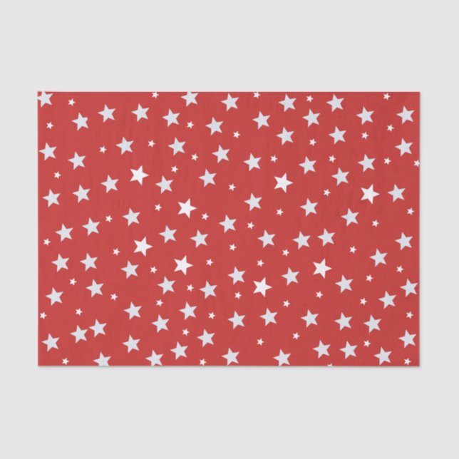 Papel De Seda Estrellas blancas en rojo (Anverso)