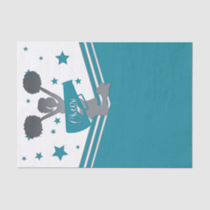 Papel De Seda Estrellas Blancas Teal Plateadas Animadoras Fiesta