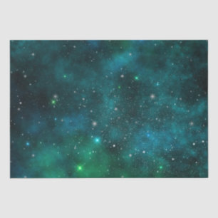 Papel De Seda Estrellas brillantes sobre fondo de espacio verde 