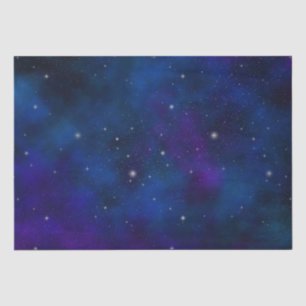 Papel De Seda Estrellas brillantes sobre fondo espacial azul y p