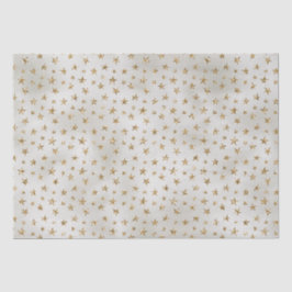Papel De Seda Estrellas de esparkle Purpurina Pearl White Gold