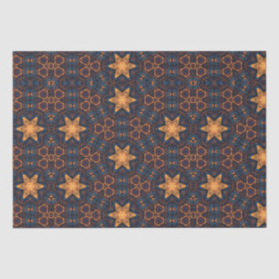 Papel De Seda Estrellas de flor de oro lindo negro azul
