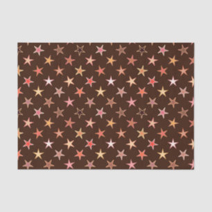 Papel De Seda Estrellas de guiño moderno, marrón chocolate y Tan