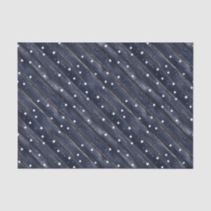 Papel De Seda Estrellas de Madera Azul Rústica