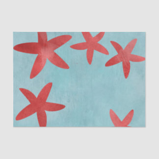Papel De Seda Estrellas de mar rojas y azules
