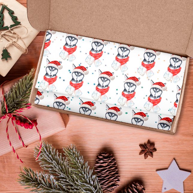 Papel De Seda Estrellas de Navidades de raza Husky Perro Siberia (Subido por el creador)