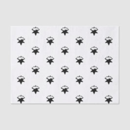 Papel De Seda Estrellas de nieve negra, fondo blanco
