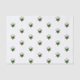 Papel De Seda Estrellas de nieve verde oscuro - fondo blanco