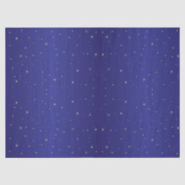 Papel De Seda ESTRELLAS DE ORO DE Tejido EN NAVY