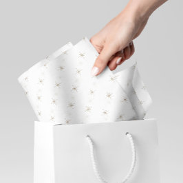 Papel De Seda Estrellas de oro y blanco de elegancia estrellada