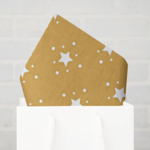 Papel De Seda Estrellas decorativas sobre fondo dorado