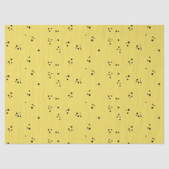 Papel De Seda Estrellas del negro en amarillo (Anverso)