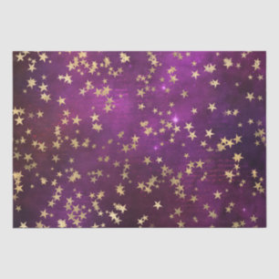 Papel De Seda Estrellas Doradas Celestiales sobre Fondo de Galax