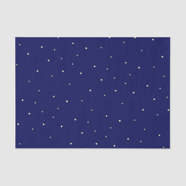 Papel De Seda Estrellas En El Cielo Azul De Medianoche Fanciosas (Anverso)