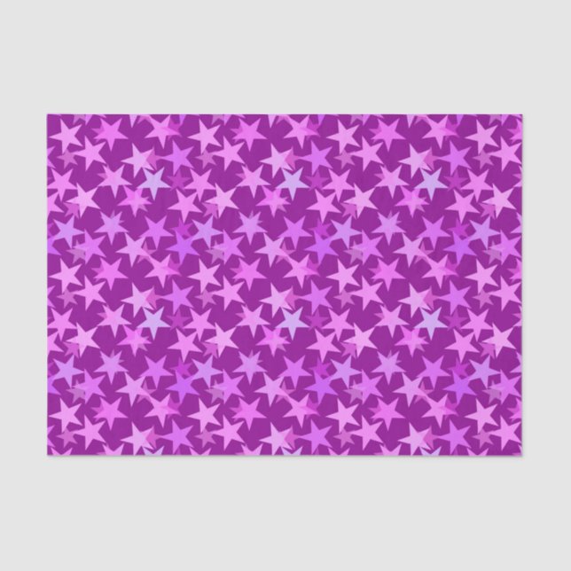 Papel De Seda Estrellas geométricas modernas, púrpura anquilosan (Anverso)