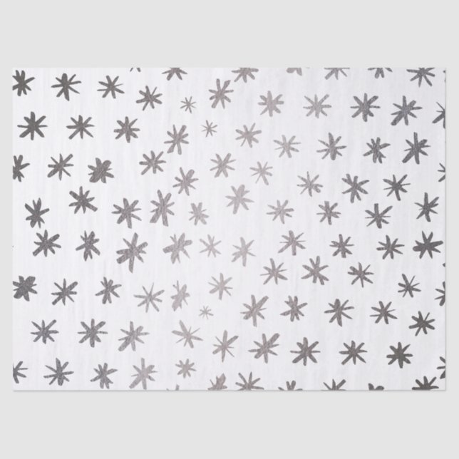 Papel De Seda Estrellas metálicas - plata (Anverso)
