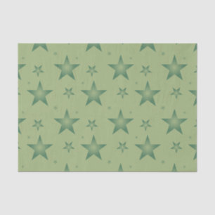 Papel De Seda Estrellas olivares elegantes y elegantes en verde 