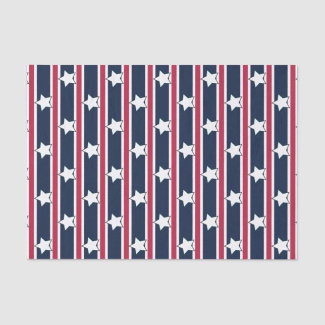 Papel De Seda Estrellas patrióticas divertidas y divertidas (Anverso)