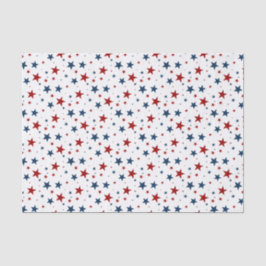 Papel De Seda Estrellas patrióticas en blanco rojo y azul