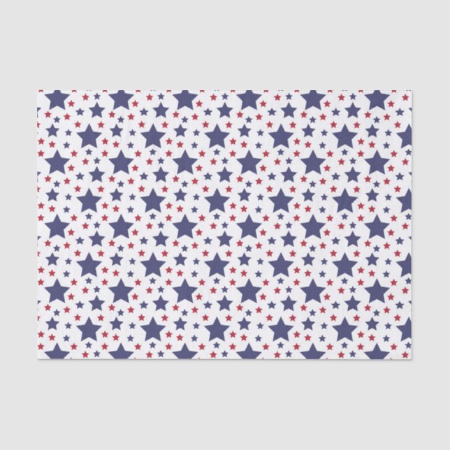 Papel De Seda Estrellas Rojas Blancas Y Azules (Anverso)