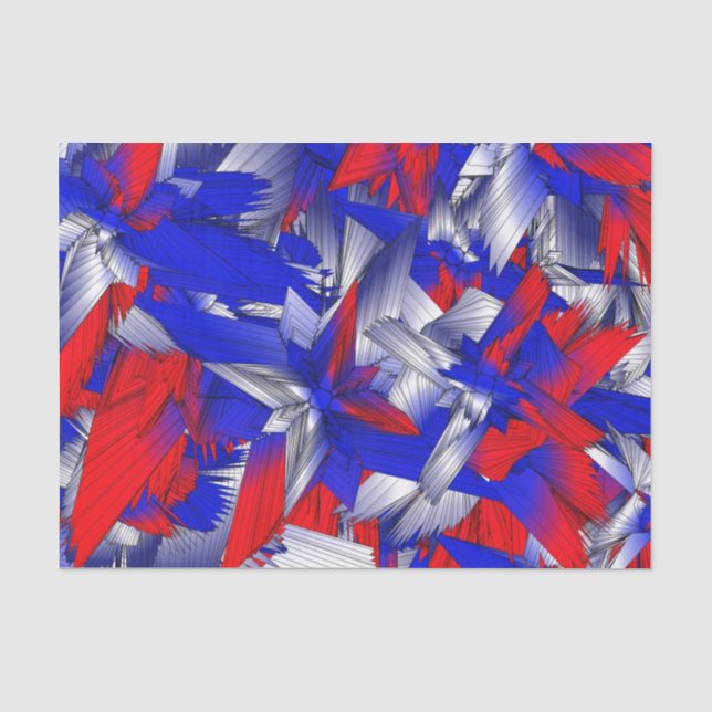 Papel De Seda Estrellas Rojas Blancas y Azules (Anverso)