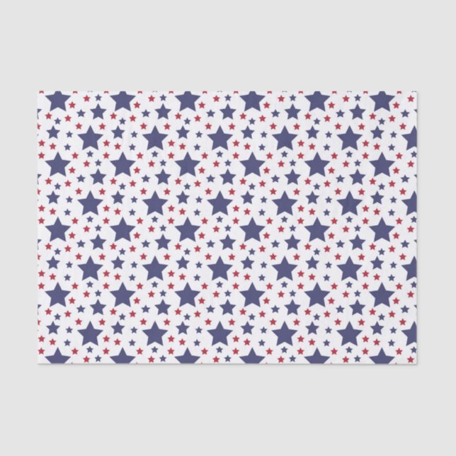 Papel De Seda Estrellas Rojas De Blanco Y Azul (Anverso)