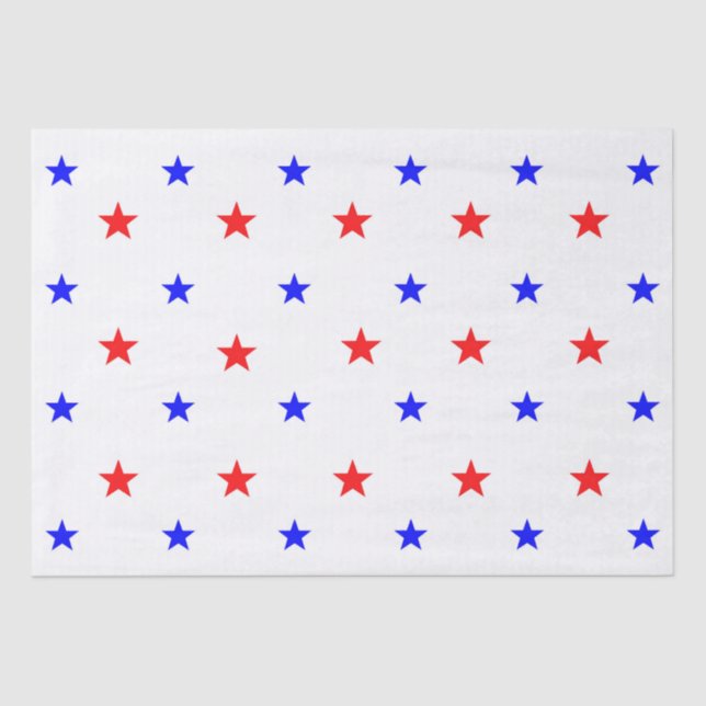 Papel De Seda Estrellas rojas y azules - Patrón de cielo estrell (Anverso)