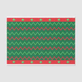 Papel De Seda Estrellas Rojas Y Zigzag Stripes navidades