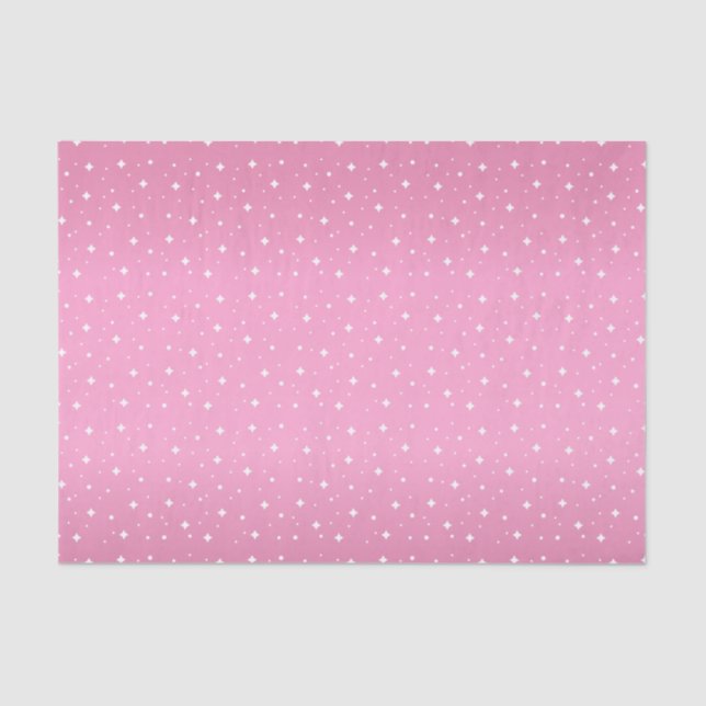 Papel De Seda Estrellas rosadas y del blanco bonitas (Anverso)