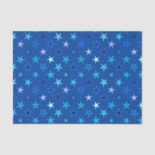 Papel De Seda Estrellas Twinkling modernas, azul cobalto y turqu