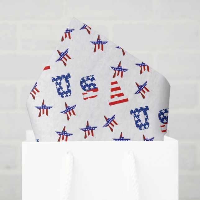 Papel De Seda Estrellas y Barras de EE. UU. (Bolsa de regalo)