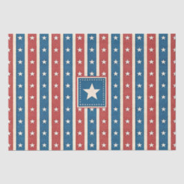 Papel De Seda Estrellas y Franjas Patrióticas de Americana Rústi