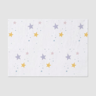 Papel De Seda Estrellas y Lunares Colorido Morado Amarillo Rosa