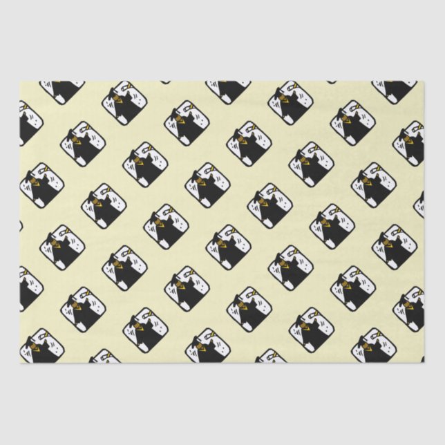 Papel De Seda Estudiante que recibe un diploma de posgrado (Anverso)